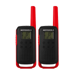 RADIO MOTOROLA WALKIE TALKIE T-210-20 MILLAS 32 KM-COLOR NEGRO-ROJO