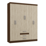 ROPERO MECAL 6 PUERTAS 2 CAJONES-MALBEC CREMA