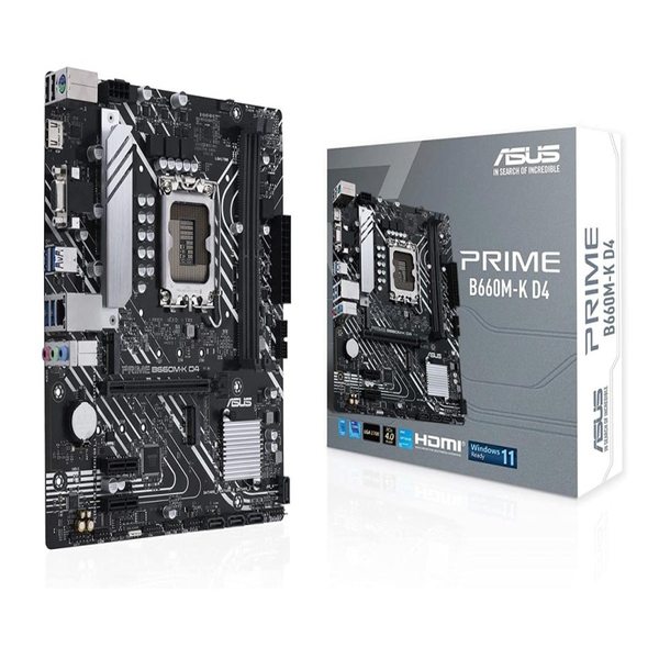 PLACA MADRE ASUS INTEL LGA 1700 PRIME B660M-K D4 V S R HDMI  2M2 DDR4 USB3.2 MATX