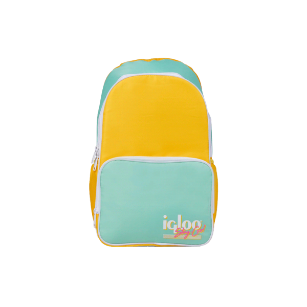 MOCHILA TERMICA IGLOO 24 LATAS RETRO BACKPACK AMARILLO VERDE 60967