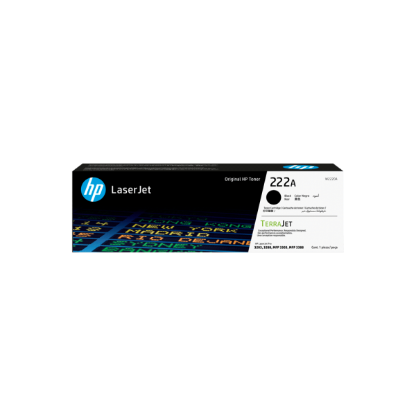 TONER HP 222A NEGRO W2220A LJ PRO M203 MFP 3201 3204 3288 3303 3388