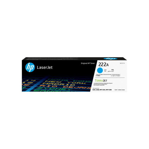 TONER HP 222A CIAN W2221A LJ PRO M203 MFP 3201 3204 3288 3303 3388