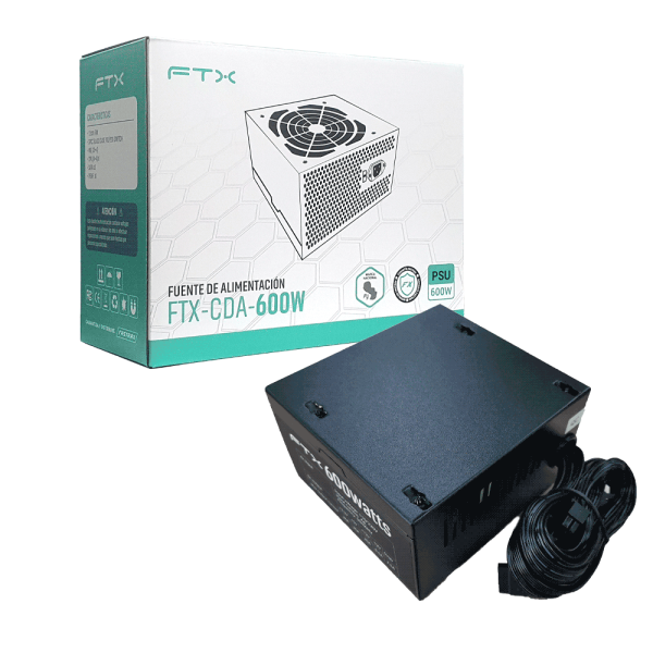 FUENTE FTX 600W FTX-CDA-600WV2 110 220V NEGRO
