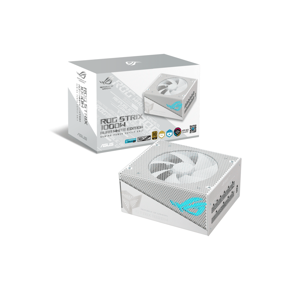 FX112291.png FUENTE ASUS 1000W ROG-STRIX-1000G-AURA-WHITE-GAMING 80 PLUS GOLD FULL MODULAR - Imagen 1