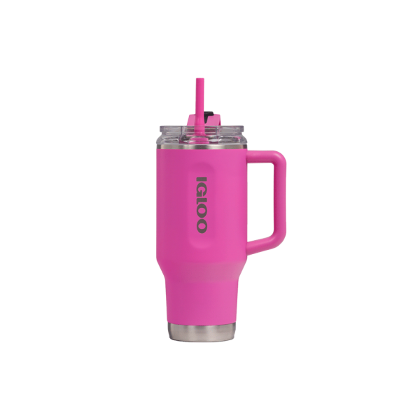 VASO TERMICO IGLOO 950 ML ICE DYE ROSA C PAJITA 71363