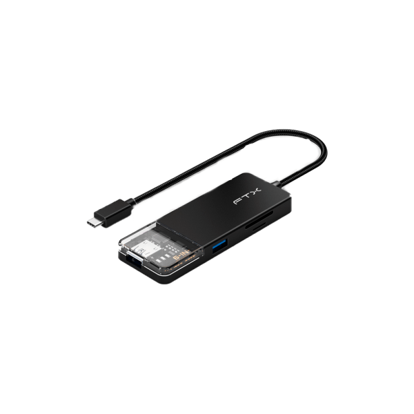 HUB 6 EN 1 USB-C - HDMI USB-A USB-C SD FTX-HUBT4-PB 4K 30HZ 100W 5GBPS