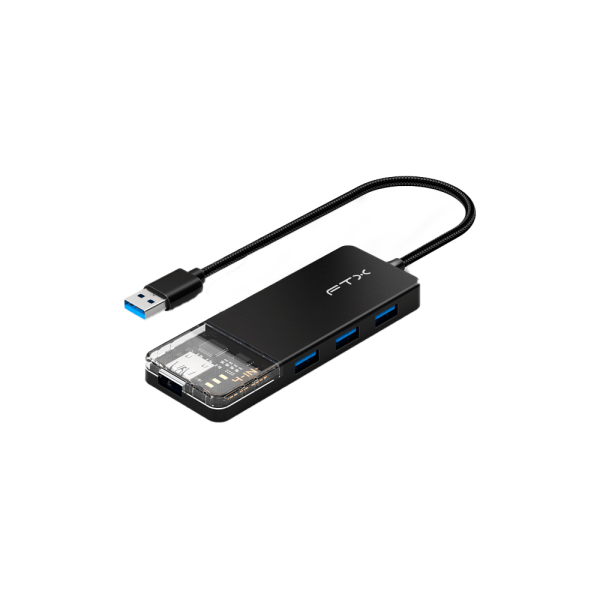 HUB USB 3.0 DE 4 PUERTOS FTX-HUBT1-PB 5GBPS 5V 1.5A