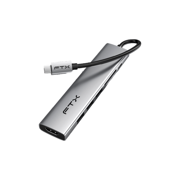 HUB 7 EN 1 USB-C - HDMI USB-A USB-C SD FTX-HBP2-AG7 4K 30HZ 100W 5GBPS