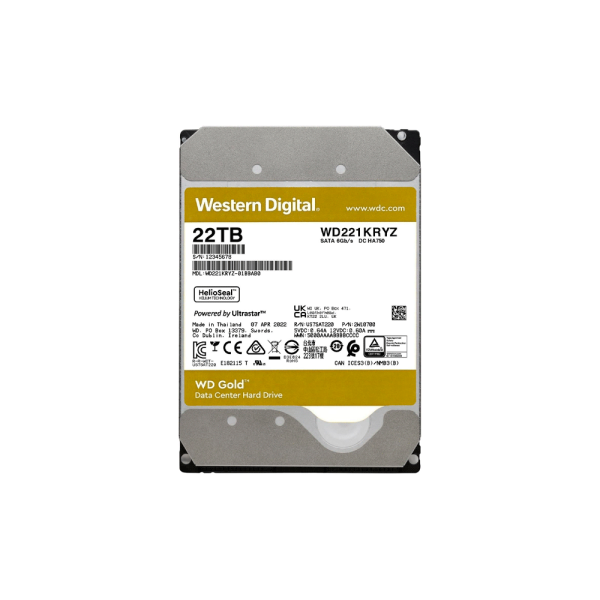 DISCO DURO SATA3 22TB WESTERN DIGITAL GOLD ENTERPRISE 7200 512MB WD221KRYZ (GARANTIA BR)