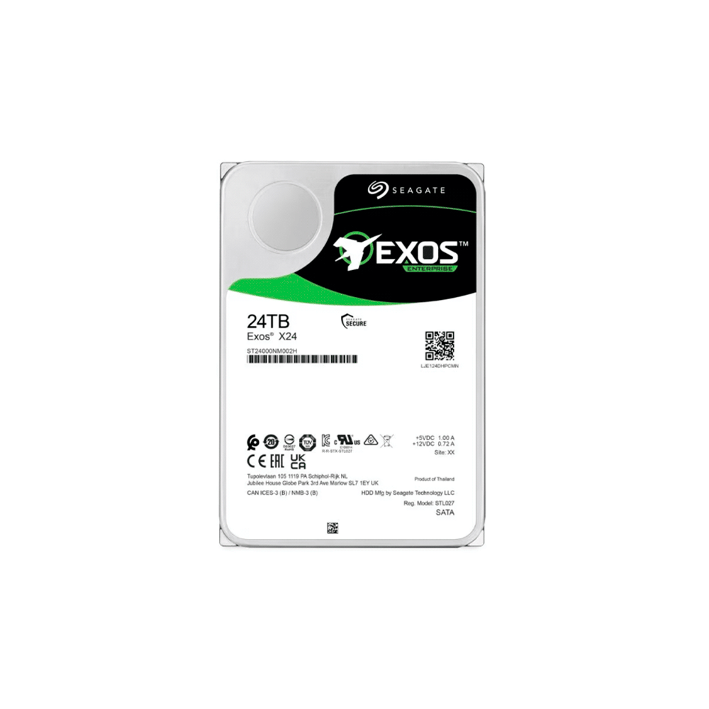 FX120470.png DISCO DURO SATA3 24TB SEAGATE EXOS X24 7200 512MB ST24000NM002H (GARANTIA BR) - Imagen 1