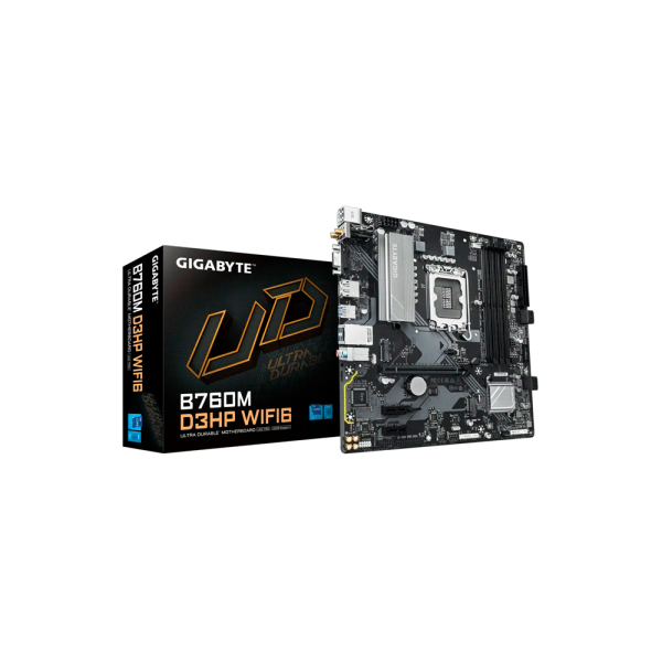 PLACA MADRE GIGABYTE 1700 B760M D3HP WIFI6 DDR5 V S R HDMI DP 2M2 USB3.2 MATX