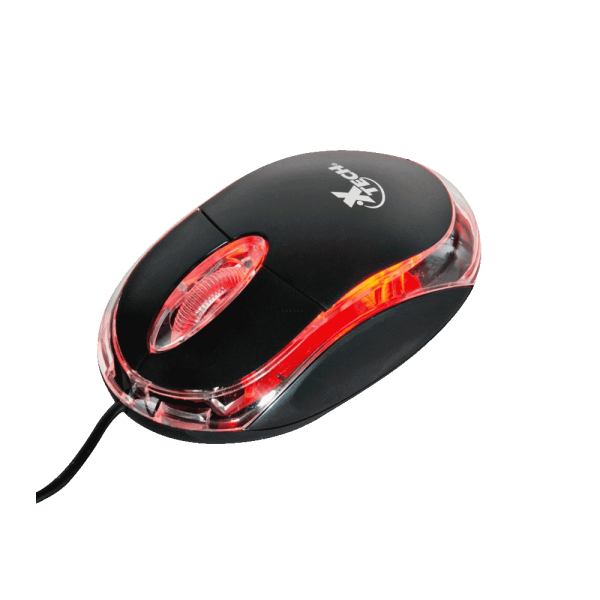 MOUSE XTECH USB XTM-195 1000DPI 3D 3 BOTON  NEGRO C  LED ROJO
