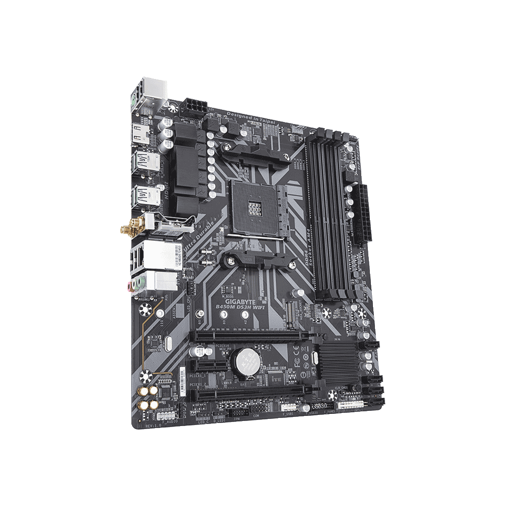 FX54355.png PLACA MADRE GIGABYTE AM4 B450M-DS3H WIFI S R HDMI M.2 WIFI DDR4 MATX RGB - Imagen 1