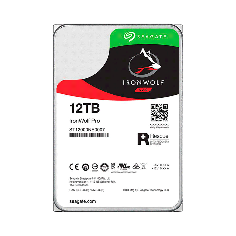 FX60172.png DISCO DURO SATA3 12TB SEAGATE 7200 256MB IRONWOLF PRO NAS ST12000NE0008 - Imagen 1