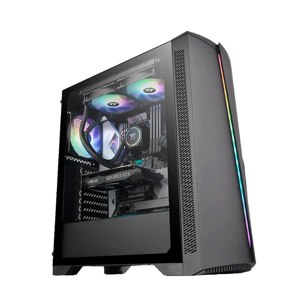 FX75626.png GABINETE THERMALTAKE H350 TG RGB CA-1R9-00M1WN-00 VIDRIO 1FAN ATX NEGRO - Imagen 1