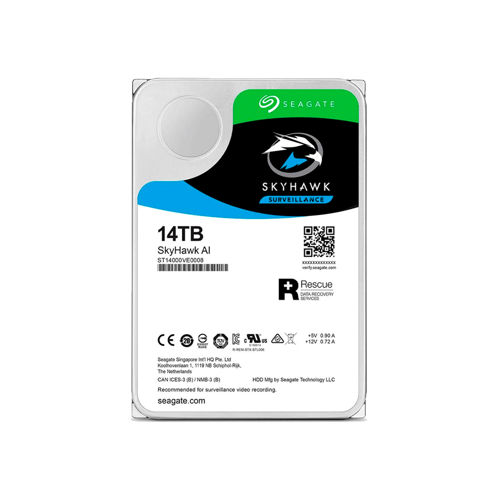 FX76616.png DISCO DURO SATA3 14TB SEAGATE SKYHAWK AI 7200 256MB ST14000VE0008 SURVEILLANCE - Imagen 1