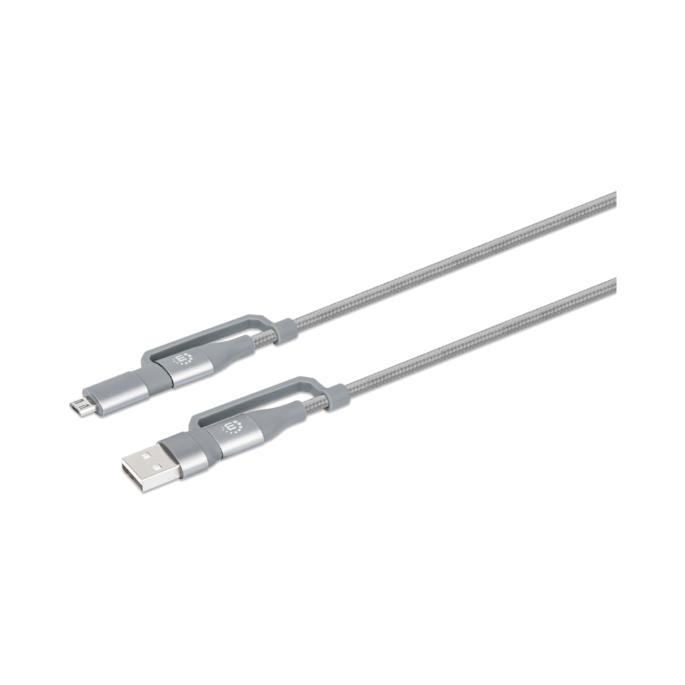 FX76753.png CABLE USB 390606 DE CARGA Y SINCRONIZACIÓN 4 EN 1 USB-A USB-C MICRO-USB 1M GRIS 480 MBPS - Imagen 1