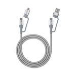 CABLE USB 390606 DE CARGA Y SINCRONIZACIÓN 4 EN 1 USB-A USB-C  MICRO-USB  1M GRIS 480 MBPS - Imagen 5