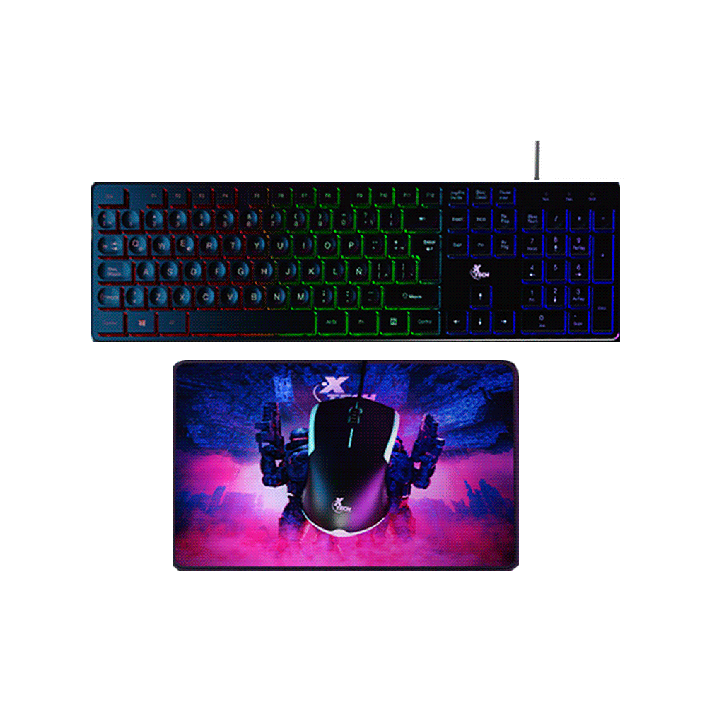 FX94351.png TECLADO MOUSE MOUSEPAD XTECH XTK-532S HASHA 3EN1 RGB USB ESP - Imagen 1