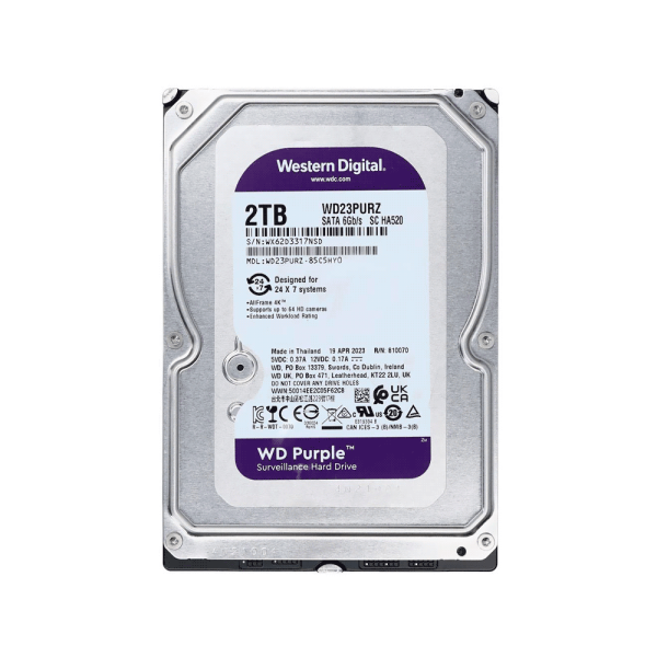 DISCO DURO SATA3 2TB WESTERN DIGITAL PURPLE 5400 64MB WD23PURZ SURVEILLANCE