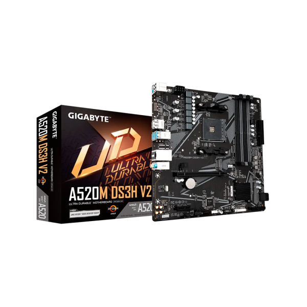 PLACA MADRE GIGABYTE AM4 A520M DS3H V2 S R HDMI DP M.2 DDR4 USB3.2 MATX