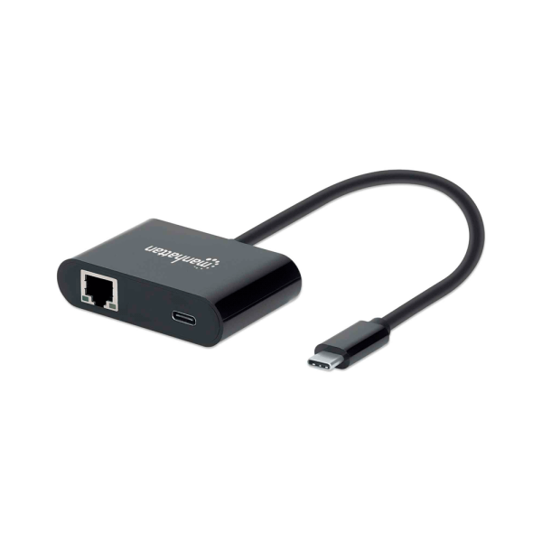 ADAPTADOR USB-C RJ45 MANHATTAN  1GBPS 60W NEGRO 153454