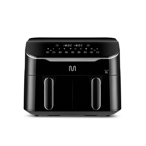 FREIDORA SIN ACEITE MULTILASER GO220EUR 8L 2500W 220V 2 GAVETAS NEGRO