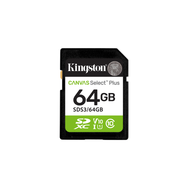 MEMORIA SD KINGSTON 64GB CANVAS SELECT PLUS SDXC CLASS 10 SDS3 64GB