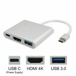 ADAPTADOR GENERICO DE VIDEO USB C MACHO A USB C-HDMI-USB 3.0