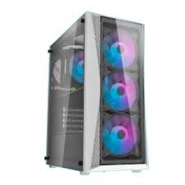 GABINETE DARKFLASH GAMER DK352 VIDRIO BLANCO 4 COOLER EATX