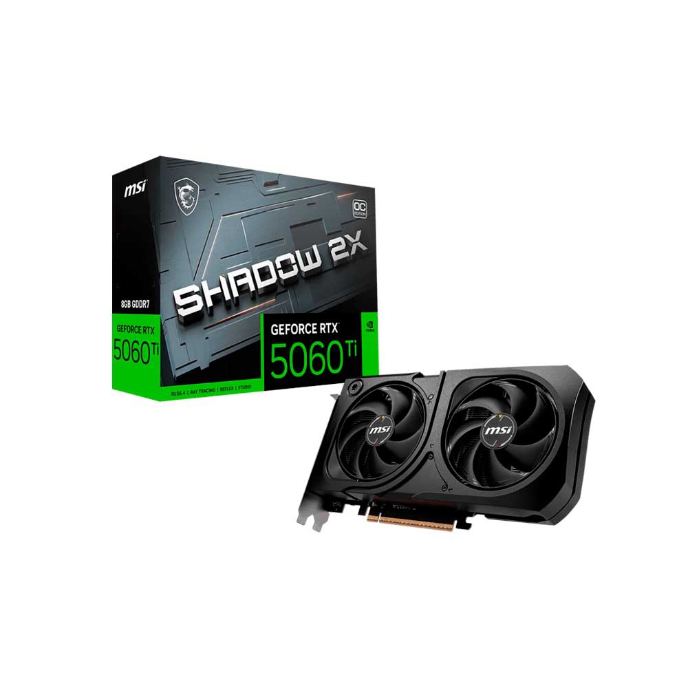 FX135023.png PLACA DE VIDEO MSI RTX5060TI SHADOW 2X 8G OC PLUS DD7 912-V536-035 - Imagen 1