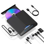 LECTOR MULTI FUNCTION EXTERNO DVD CD CON 4 PUERTOS USB 3.0 LECTOR DE SD Y MICRO SD CONECTOR USB 3.0 Y TIPO C