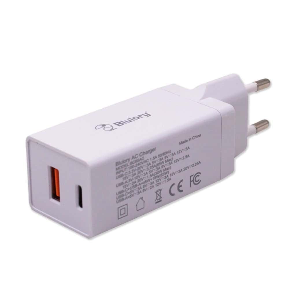 KV39029 CARGADOR BLULORY P CELULAR 65W USB A USB TOPI C FAST CHARGER C CABLE - Imagen 1