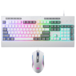 TECLADO+MOUSE REDRAGON GAMER S151W KIT RGB BLANCO GRIS